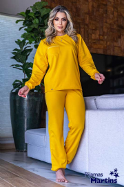 Pijama amarelo moletim Heloa